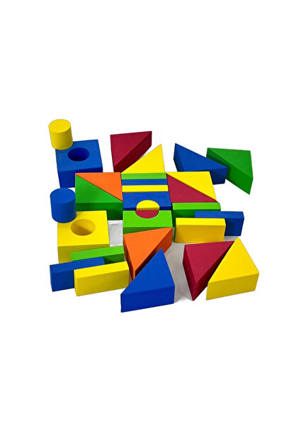 de Set Blocuri din Spuma Colorata, Forme Geometrice, 29 Piese, Material Moale...