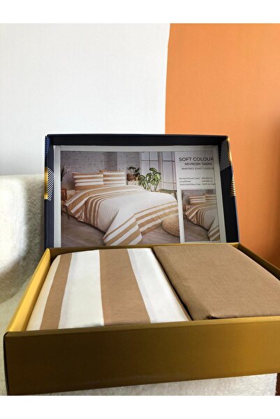 Bikaya Home New Box Double Duvet Cover Set | Sheet Without Elastic Band | Daily Use | Dowry Chest | Luxury Boxed