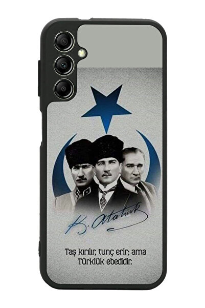 Aksel Kılıf متوافق مع هاتف سامسونج جالاكسي A14 مطبوع، أسود غير لامع، سيليكون ...