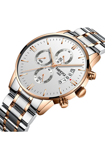Nibosi Men's Wristwatch Quartz Casual Elegant Fashion Analog Silver Gold
