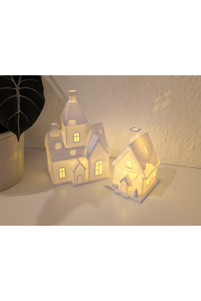 Goplast Premium Yılbaşı Christmas Led Işıklı 2 Adet Ev Dekorasyon Kış manzara...