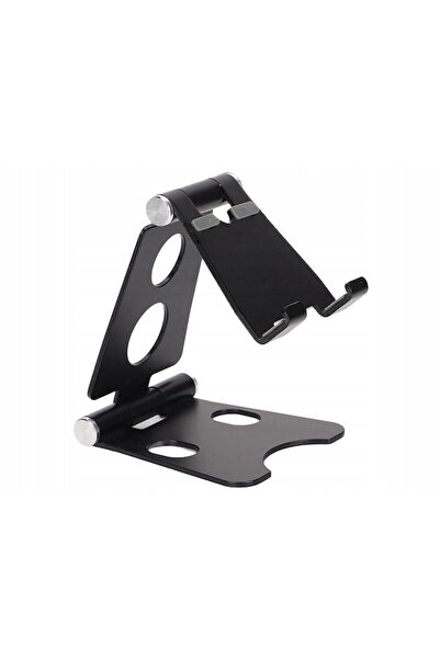 AB HOMES Metal Anti-Slip Compact Phone and Tablet Stand, 9.5x7.5x6 cm, Black, Complete Set