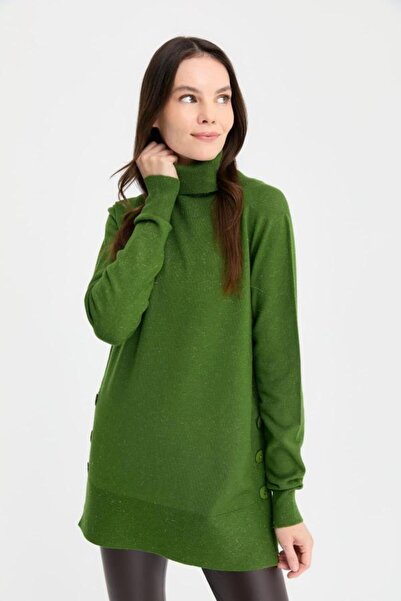 Desen 23391 Tll Angeli̇na so Fully Buttoned Fishbone Collar Complete Sweater