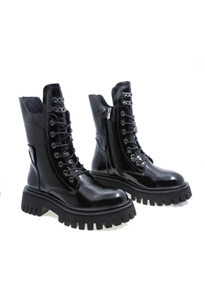 Caspiansea Women's boots, Bellini, Bel-8256, Casual, Patent Leather, Black