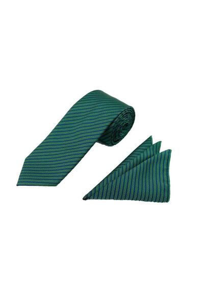 Brianze Σετ μαντήλι με ριγέ πράσινο ναυτικό μπλε 7,5 εκ.