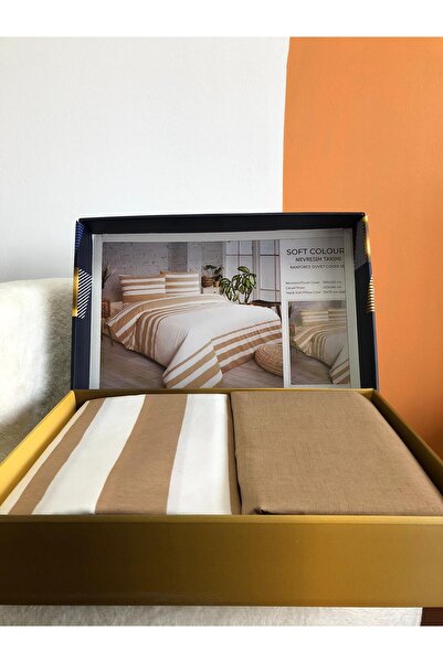 Bikaya Home New Box Double Duvet Cover Set | Sheet Without Elastic Band | Daily Use | Dowry Chest | Luxury Boxed