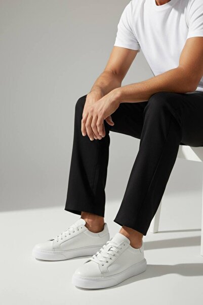 İST FİDAN KUNDURA Men's Daily Lace-Up 100% Genuine Leather Flexible Sole Casual Shoes