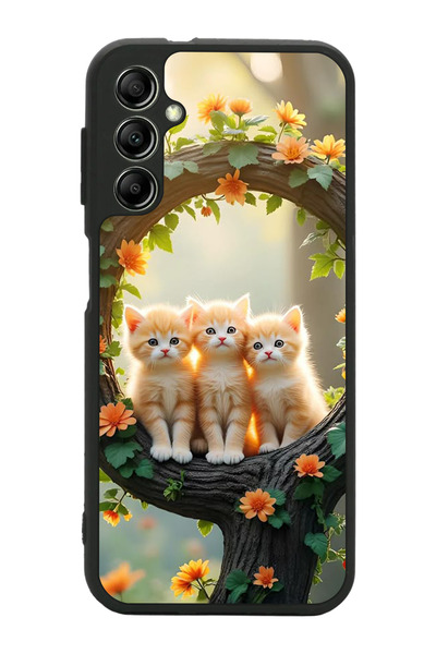 Aksel Kılıf متوافق مع هاتف سامسونج جالاكسي A34 مطبوع ، أسود غير لامع، سيليكون...