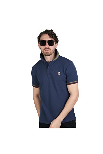 Giordano قميص بولو رجالي عالي الأداء: بيكيه كلاسيكي، ياقة مدببة، تفاصيل مطرزة