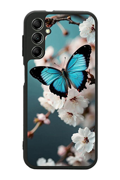 Aksel Kılıf متوافق مع هاتف سامسونج جالاكسي A14 مطبوع، أسود غير لامع، سيليكون ...