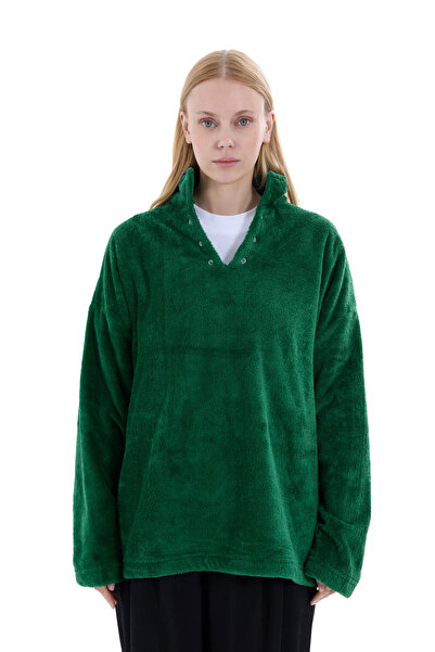 MORREZ Yeşil Peluş Sweatshirt K