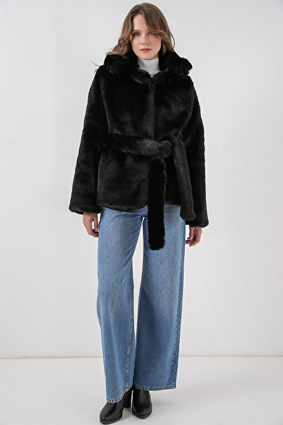 Bigdart Women's Plush Faux Fur Coat 5234 - Black