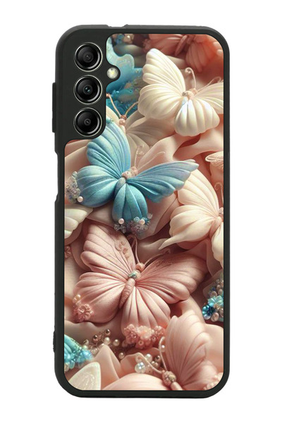 Aksel Kılıf متوافق مع هاتف سامسونج جالاكسي A34 مطبوع ، أسود غير لامع، سيليكون...