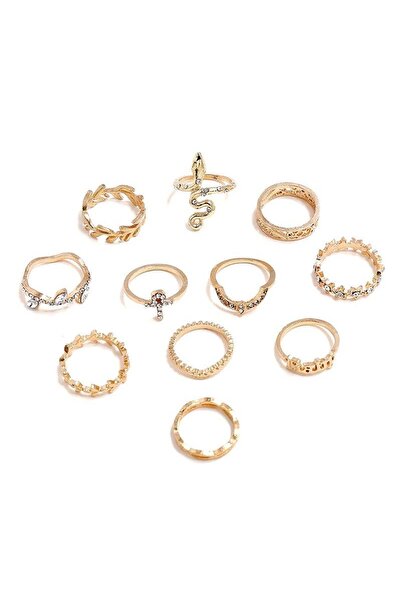 Pursehuit Set de 11 inele aurii, cu pietre, Mintha C2