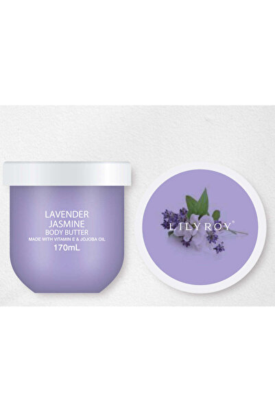 LILYROY زبدة الجسم باللافندر والياسمين (مصنوعة من فيتامين هـ وزيت الجوجوبا) - ليلي روي