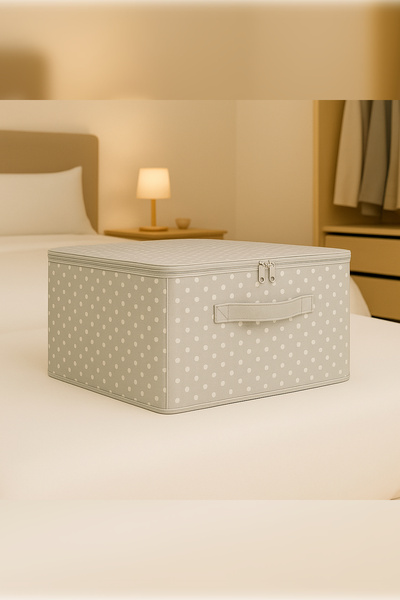 Ekici home textile 4-Piece Patterned - Supported Storage Bag Large Size – Foldable Storage and Organization Box with Zipper