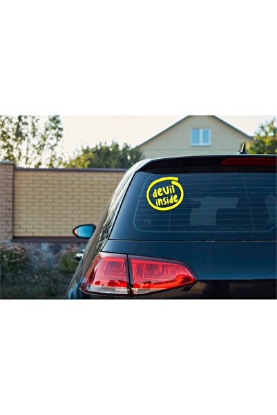Oracal Car sticker "Devil inside", 15x14 cm, yellow