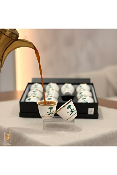 aljahwari Saudi ceramic coffee cups, set of 12 pieces