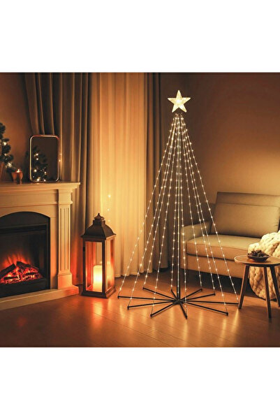 Jumbo Brad de Craciun Conic cu 627 de Becuri LED Telecomanda & Program 210cm - Alb Cald