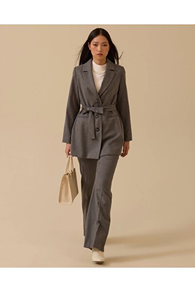 SEÇİL YENİ KADIN arka pileli kuşaklı ceket 10002521111011