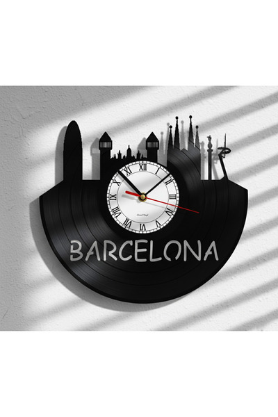 Handmade ساعة حائط على شكل صورة مدينة برشلونة