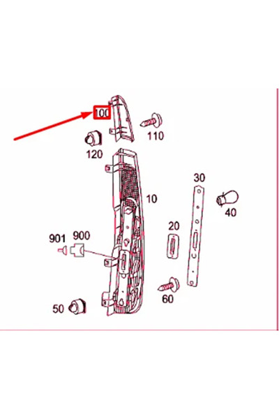 İthal Mercedes Vito W639 Rear Upper Reflector/Left Rear Upper Stop