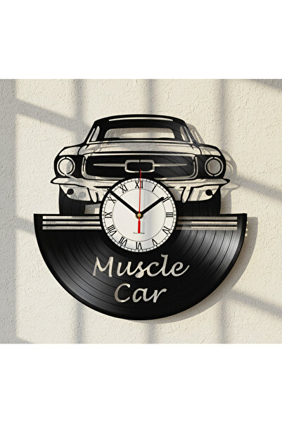 Handmade Muscle Car Temalı Plak Duvar Saati