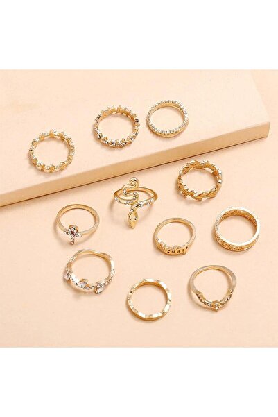 Pursehuit Set de 11 inele aurii, cu pietre, Mintha C2