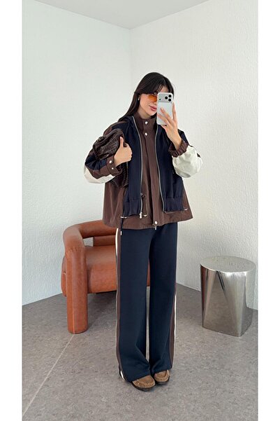 HAZELANNA Navy Blue-Brown Piece Set