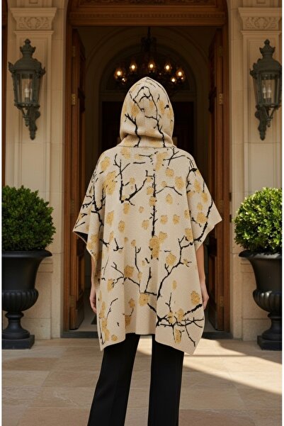 Uludağ Triko Embossed Baklava Buttoned Mink + Shawl Gift