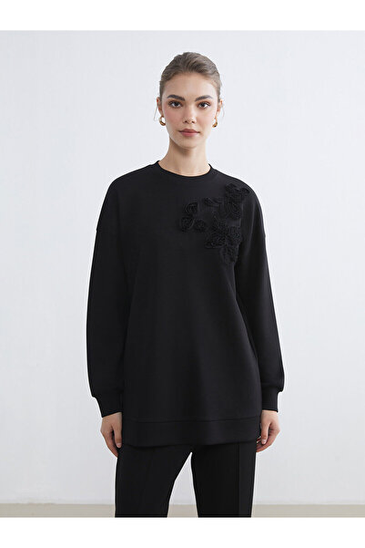 LC Waikiki Γυναικείο φούτερ με λουλουδάτο λαιμόκοψη Peak New Season