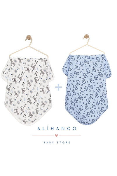 Alihan 100% Cotton 2-Pack Baby Blanket 90 X 90 cm