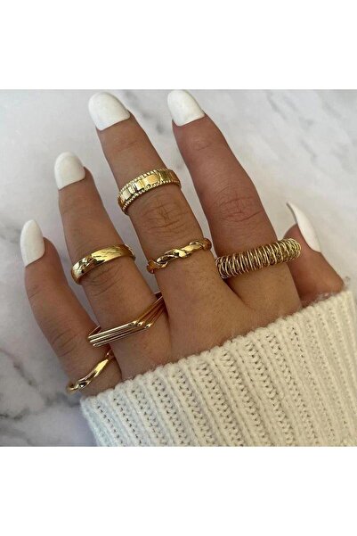 Pursehuit Set de 6 inele aurii, Nelda C1