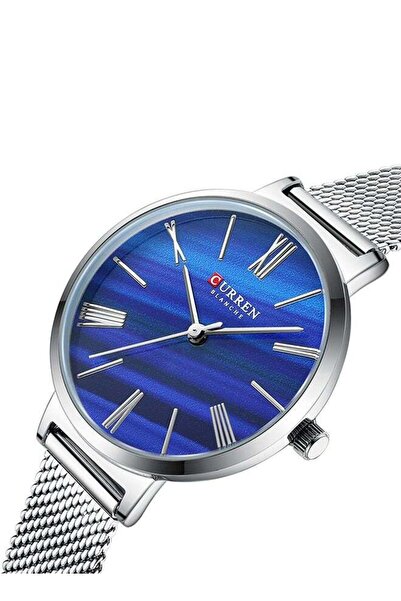 Curren Women's Elegant Waterproof Stainless Steel Mesh Band Quartz Watch 9076 - 32 mm - Silver