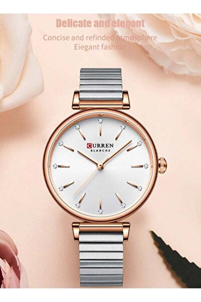 Curren 9081 Stainless Steel Slim Quartz Wrist Watch for Girls with Free Box