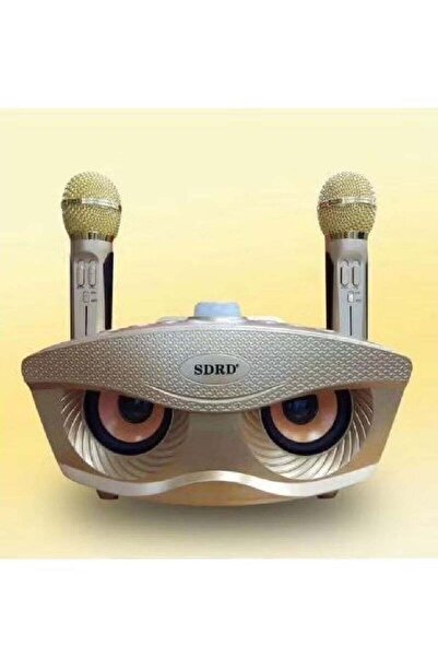 SDRD Portable Bluetooth Karaoke Machine with Dual Wireless Mics (Golden)