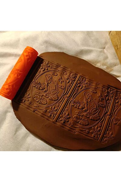 Enbceramic 10 CM SERAMİK-POLİMER KİL DOKU RULOSU DESEN OKLAVASI
