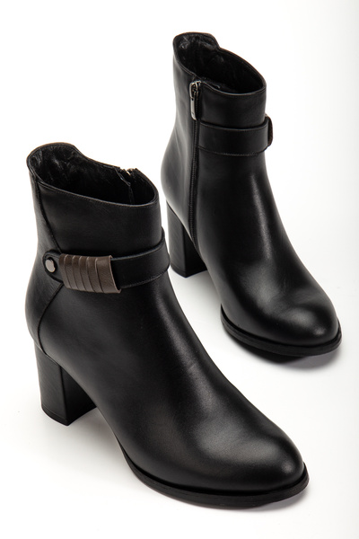 Pier Vino Genuine Leather Boots with Round Toe, Fuspet Sole, Thick Heel, Styl...