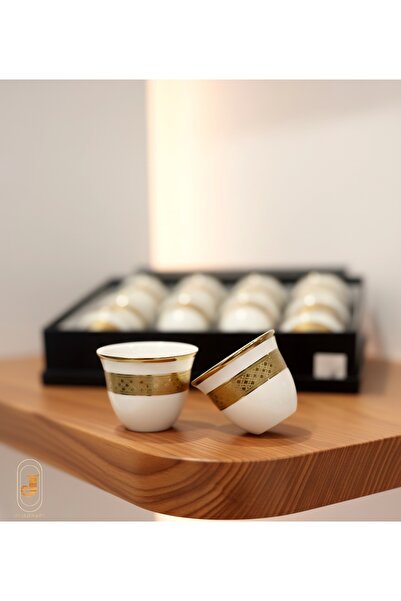 aljahwari Saudi ceramic coffee cups, set of 12 pieces