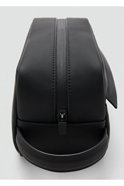 MANGO Man Fermuarlı pürtüklü kozmetik çantası