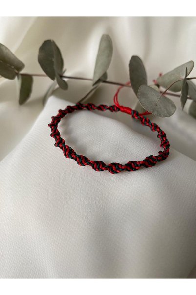 sabiha aksesuar Spiral Macrame Braided Rope Christmas Bracelet,Water Resistant,Adjustable Handmade Bracelet