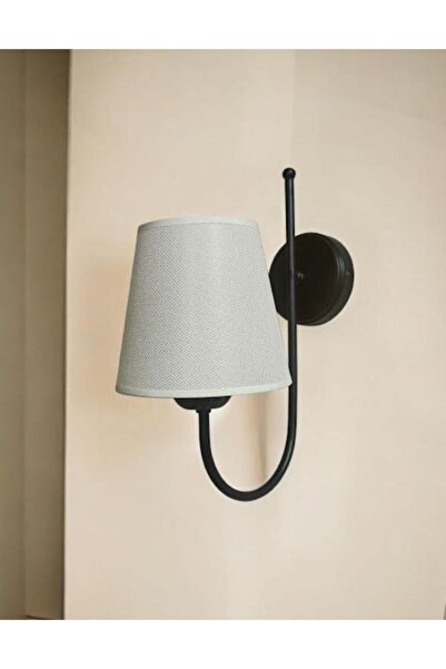 DEDE Black Static Painted Wall Sconce with Cream Color Hat Shape Looking Upwards