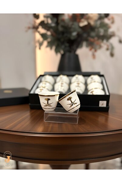 aljahwari Saudi ceramic coffee cups, set of 12 pieces