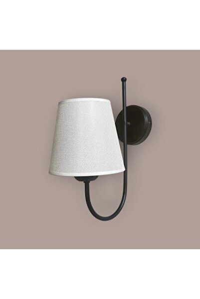 DEDE Black Static Painted Wall Sconce with Cream Color Hat Shape Looking Upwards