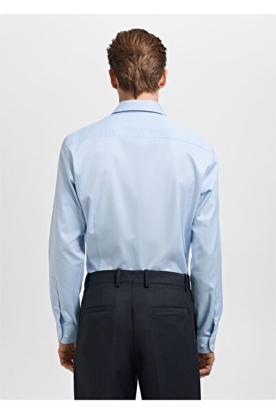 MANGO Man Çizgili slim fit kumaş gömlek