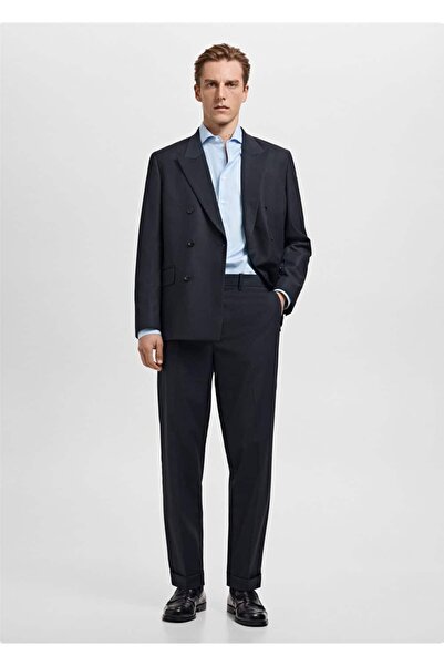 MANGO Man Çizgili slim fit kumaş gömlek