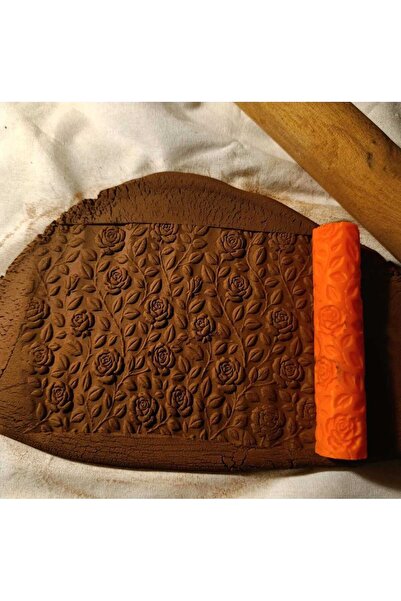 Enbceramic 12 CM SERAMİK-POLİMER KİL DOKU RULOSU DESEN OKLAVASI