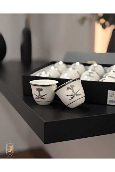 aljahwari Saudi ceramic coffee cups, set of 12 pieces