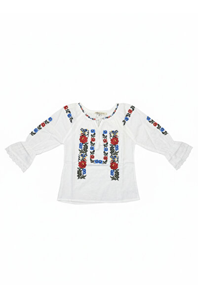 KidsMagazin Ie pentru fete cu model floral brodat