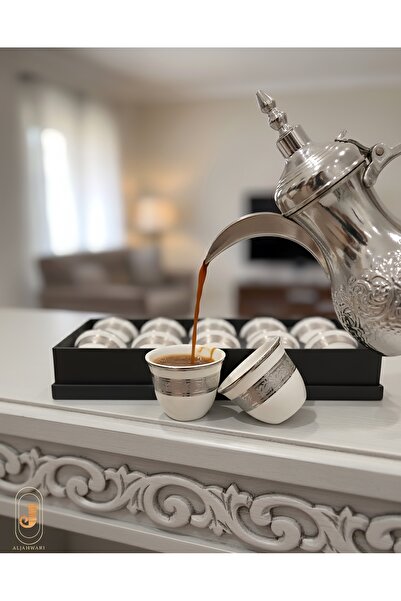 aljahwari Saudi ceramic coffee cups, set of 12 pieces